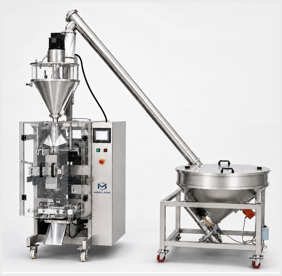 Servo Auger Powder Filler: Complete system with VFFS